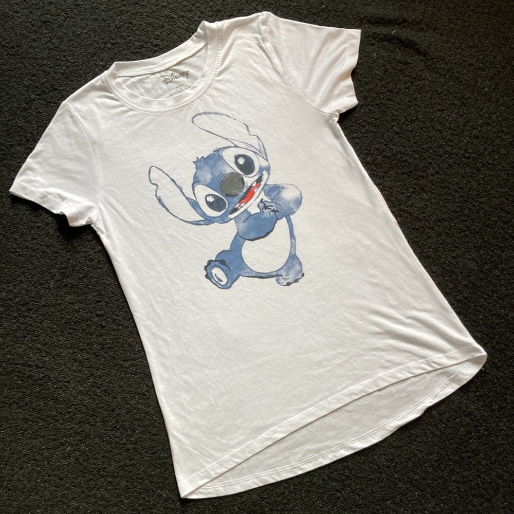 🍃 DISNEY SIZE MEDIUM LILO & STITCH WHITE TUNIC TEE
